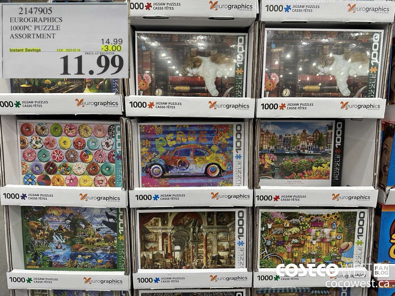 2147905 EUROGRAPHICS 1000PC PUZZLE ASSORTMENT ($3.00 INSTANT SAVINGS EXPIRES ON 2025-02-16) $11.99