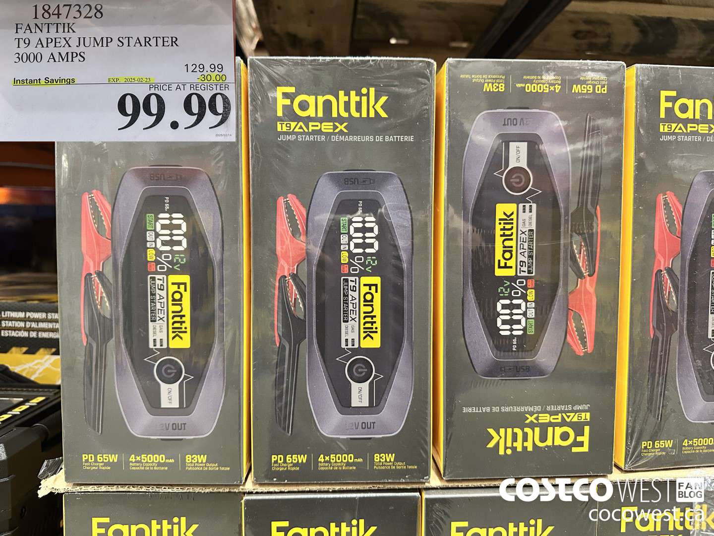 1847328 FANTTIK T9 APEX JUMP STARTER 3000 AMPS ($30.00 INSTANT SAVINGS EXPIRES ON 2025-02-23) $99.99