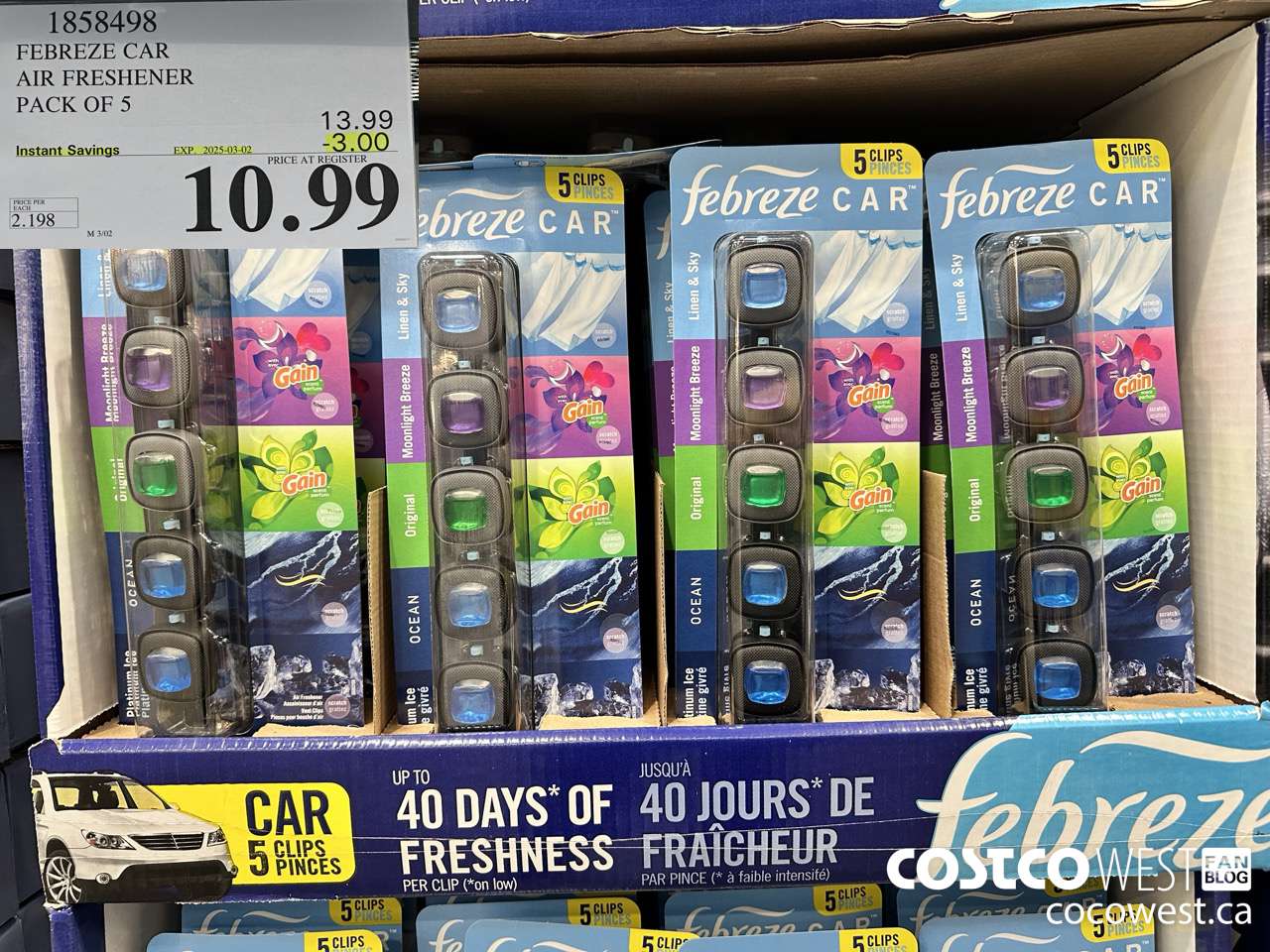 1858498 FEBREZE CAR AIR FRESHENER PACK OF 5 ($3.00 INSTANT SAVINGS EXPIRES ON 2025-03-02) $10.99
