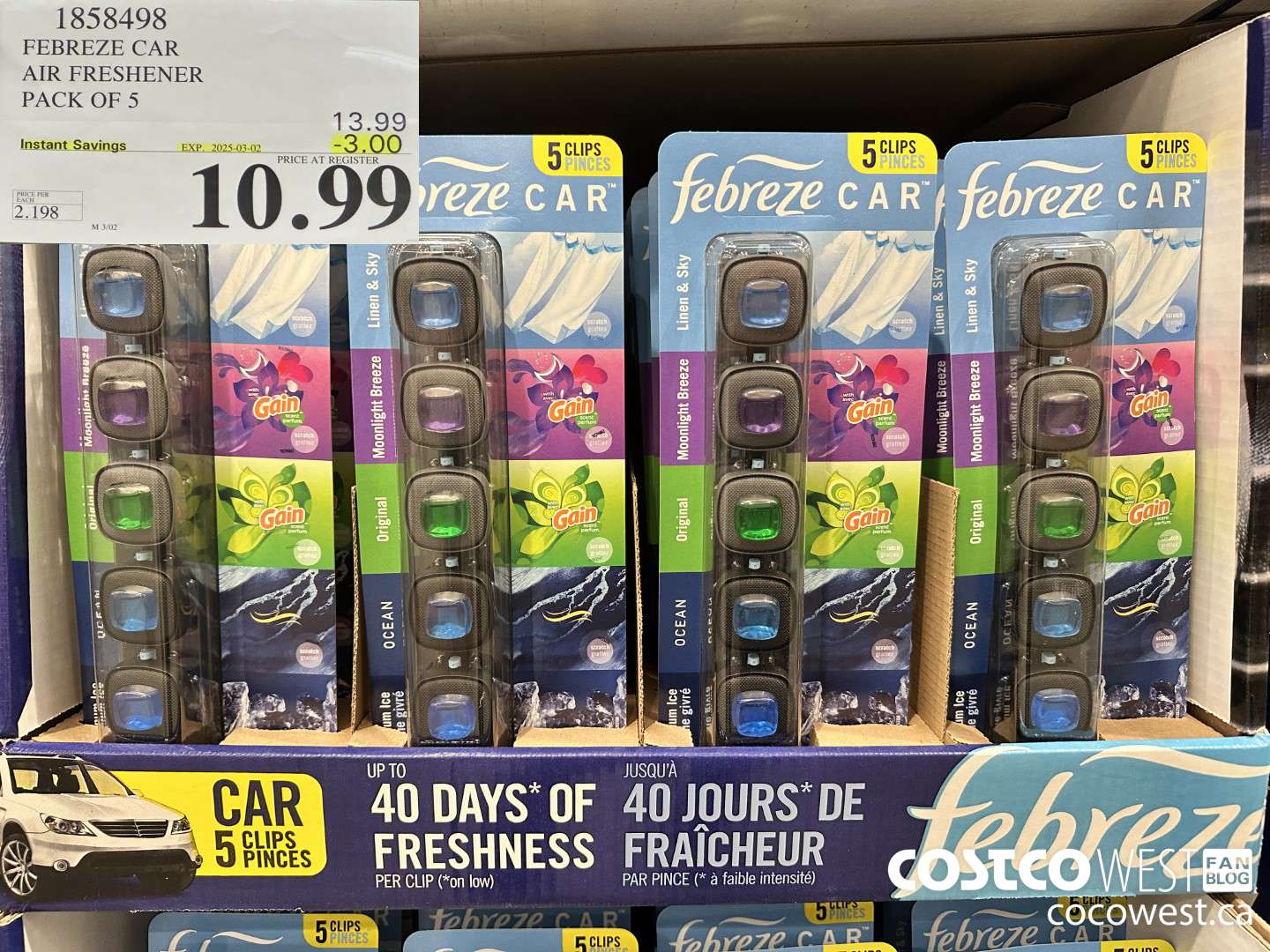 1858498 FEBREZE CAR AIR FRESHENER PACK OF 5 ($3.00 INSTANT SAVINGS EXPIRES ON 2025-03-02) $10.99
