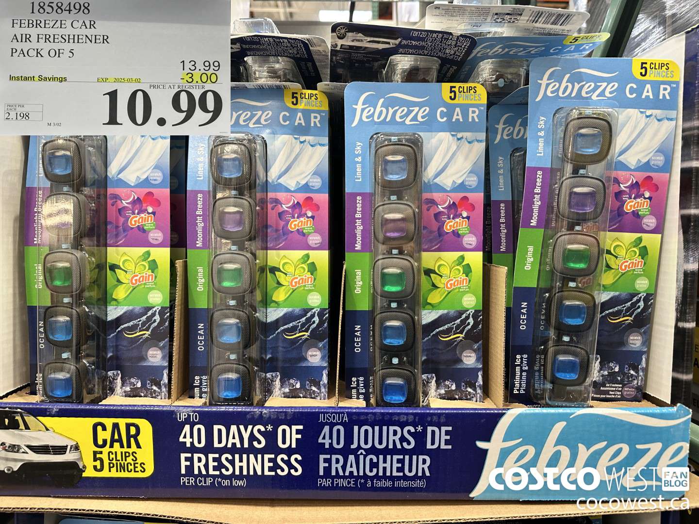 1858498 FEBREZE CAR AIR FRESHENER PACK OF 5 ($3.00 INSTANT SAVINGS EXPIRES ON 2025-03-02) $10.99