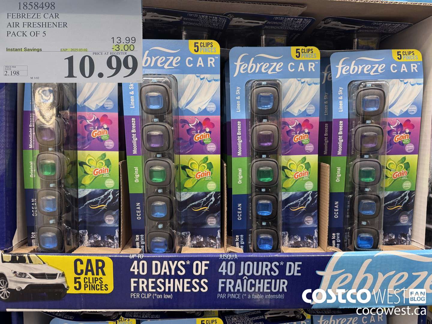 1858498 FEBREZE CAR AIR FRESHENER PACK OF 5 ($3.00 INSTANT SAVINGS EXPIRES ON 2025-03-02) $10.99