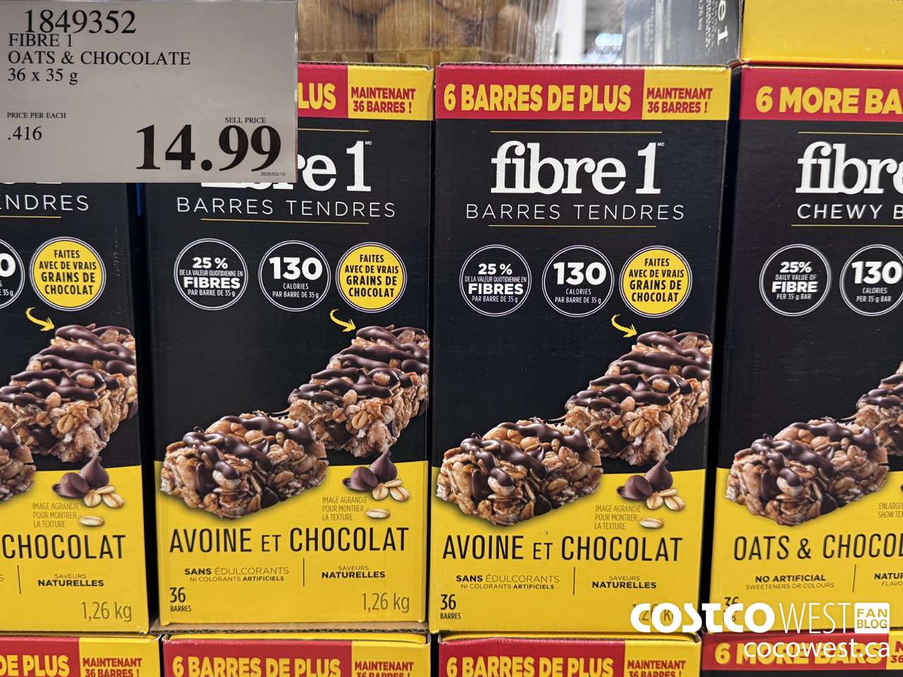 1849352 FIBRE 1 OATS & CHOCOLATE 36 X 35G $14.99