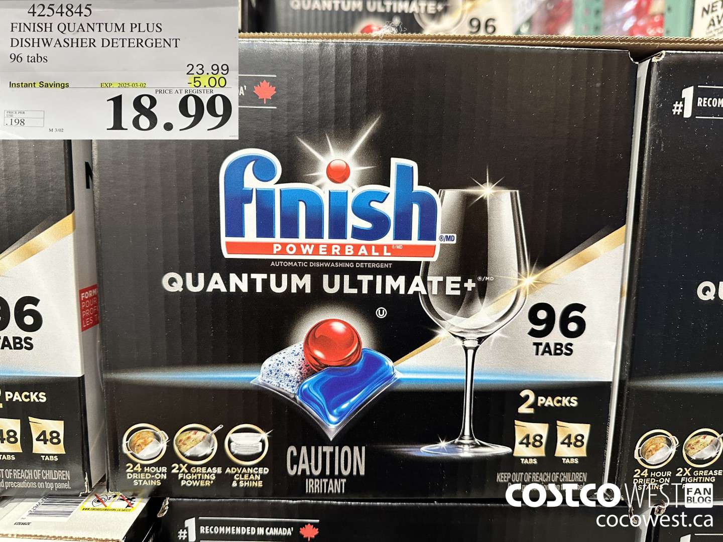 4254845 FINISH QUANTUM PLUS DISHWASHER DETERGENT 96 TABS ($5.00 INSTANT SAVINGS EXPIRES ON 2025-03-02) $18.99