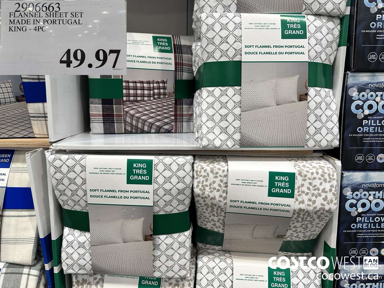 2906663 FLANNEL SHEET SET MADE IN PORTUGAL KING 4PC $49.97
