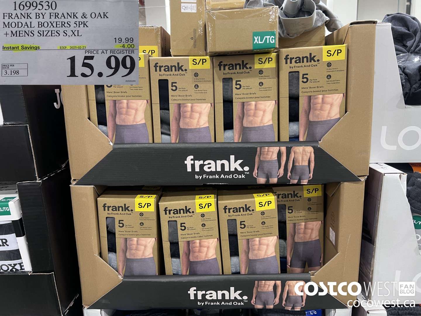 1699530 FRANK BY FRANK & OAK MODAL BOXERS 5PK MENS SIZES S-XL ($4.00 INSTANT SAVINGS EXPIRES ON 2025-02-23) $15.99