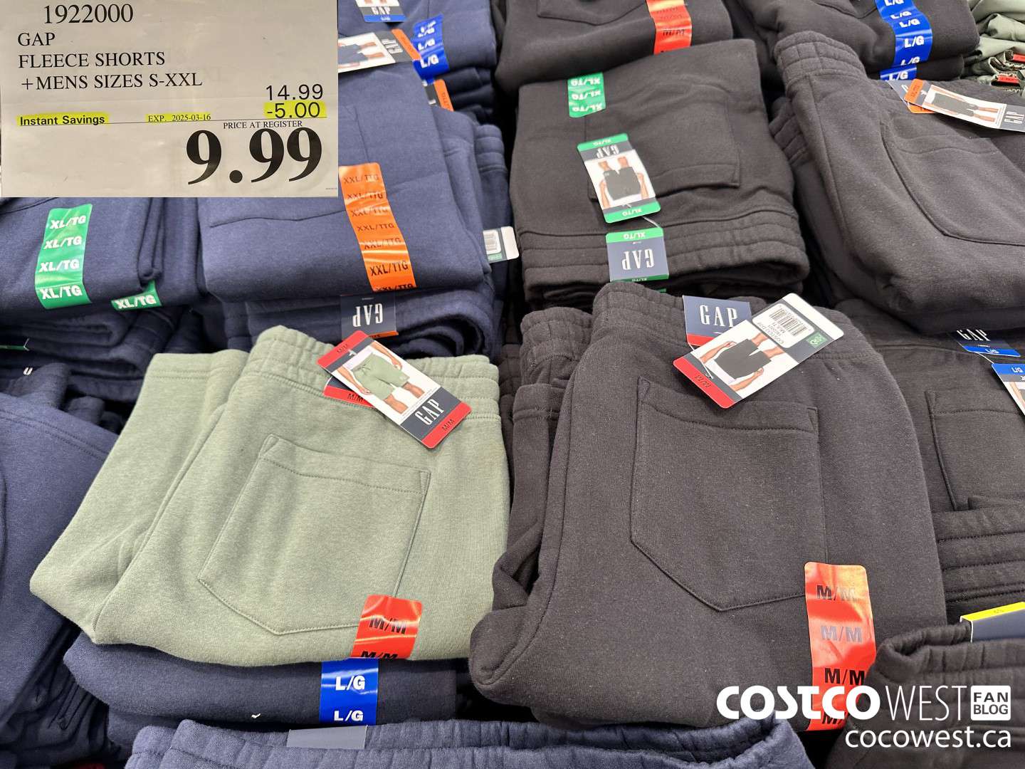 1922000 GAP FLEECE SHORTS MENS SIZES S-XXL ($5.00 INSTANT SAVINGS EXPIRES ON 2025-03-16) $9.99