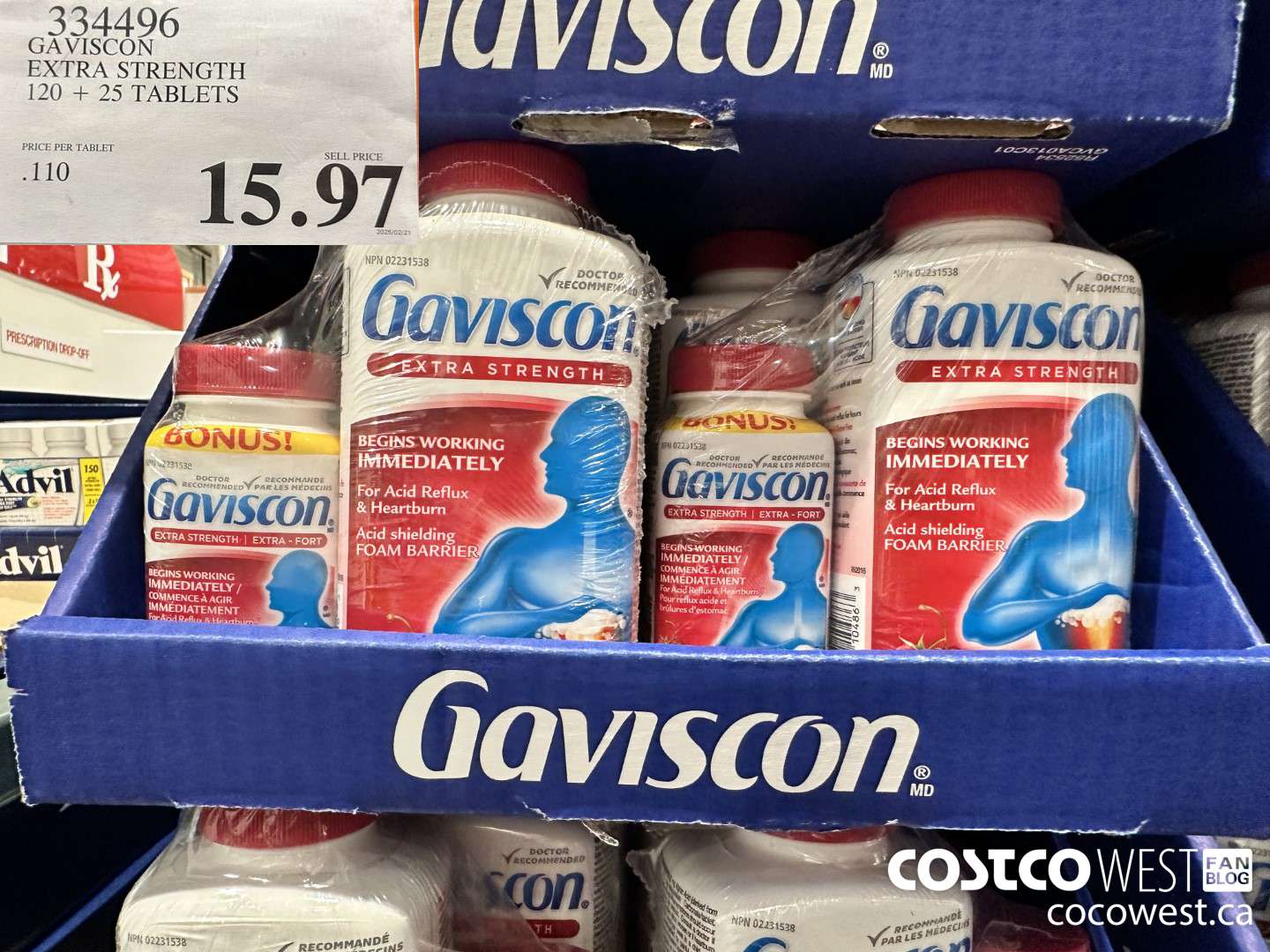 334496 GAVISCON EXTRA STRENGTH 120 + 25 TABLETS $15.97