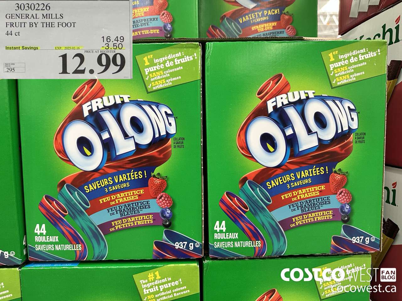 3030226 GENERAL MILLS FRUIT BY THE FOOT 44 ct ($3.50 INSTANT SAVINGS EXPIRES ON 2025-02-16) $12.99