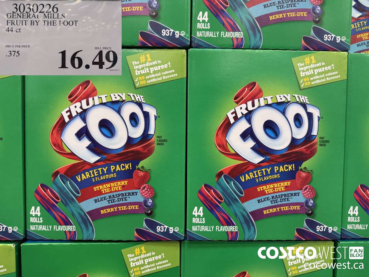 3030226 GENERAL MILLS FRUIT BY THE FOOT 44 ct $16.49