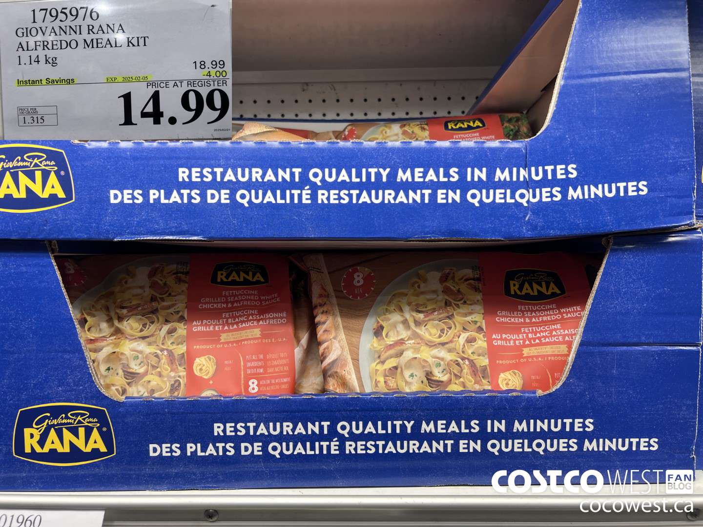 1795976 GIOVANNI RANA ALFREDO MEAL KIT 1.14KG ($4.00 INSTANT SAVINGS EXPIRES ON 2025-02-05) $14.99