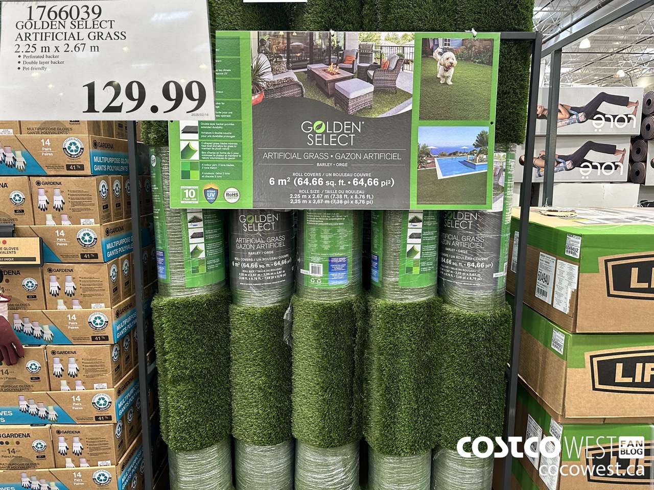 1766039 GOLDEN SELECT ARTIFICIAL GRASS 2.25 M X 2.67 M $129.99