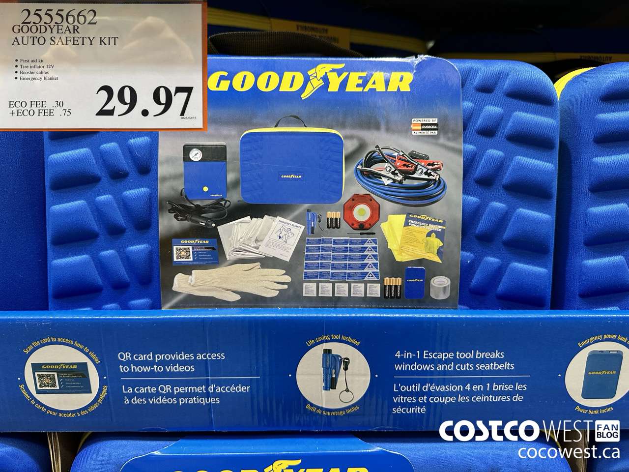 2555662 GOODYEAR AUTO SAFETY KIT $29.97