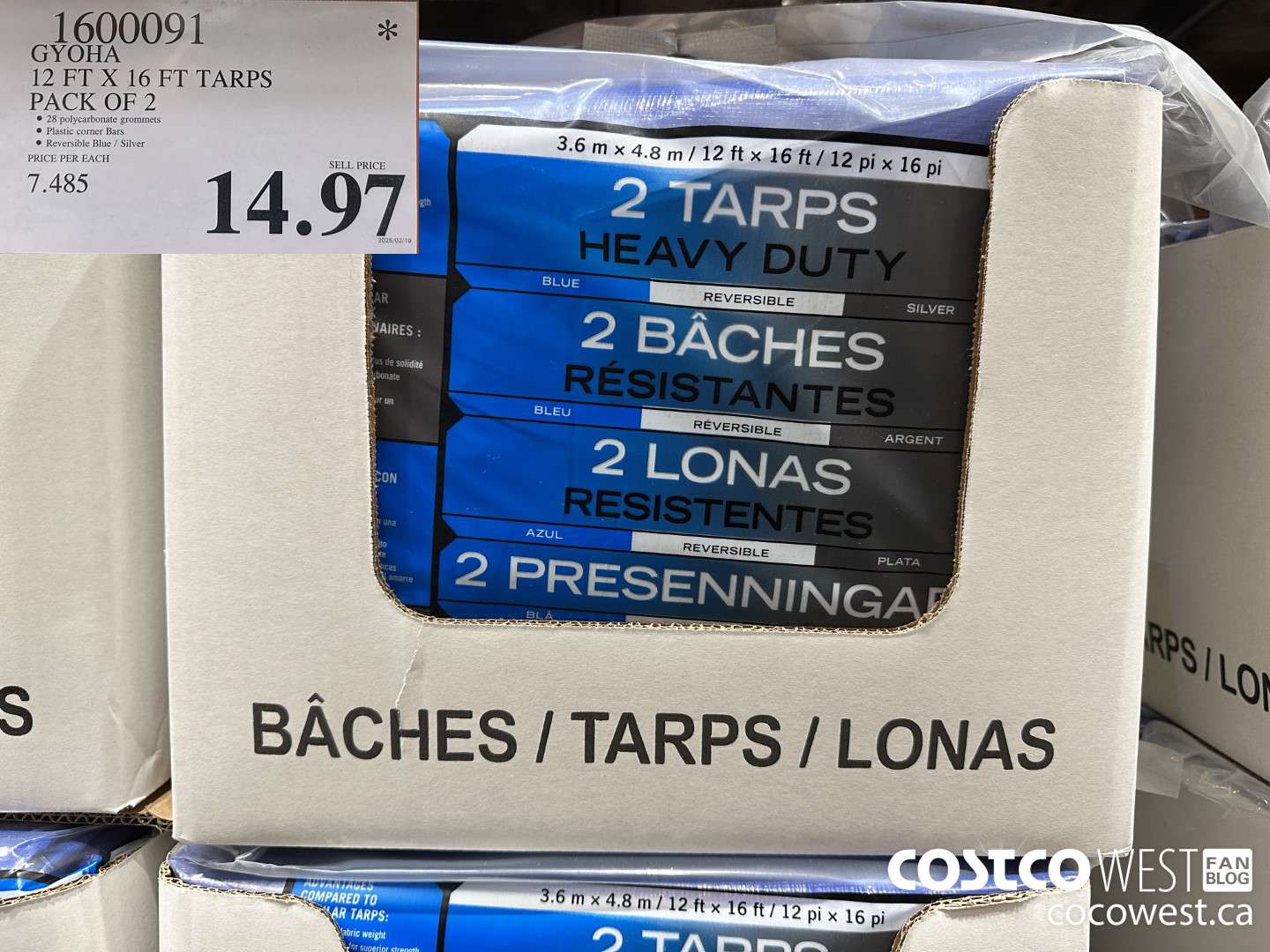1600091 GYOHA 12 FT X 16 FT TARPS PACK OF 2 $14.97