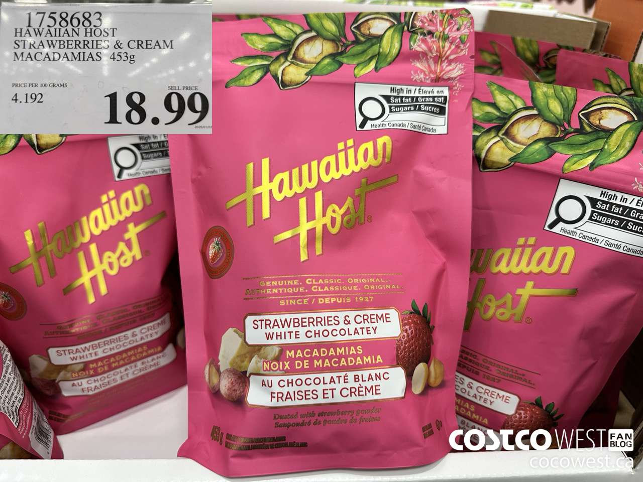 1758683 HAWAIIAN HOST STRAWBERRIES & CREAM MACADAMIAS 453G $18.99