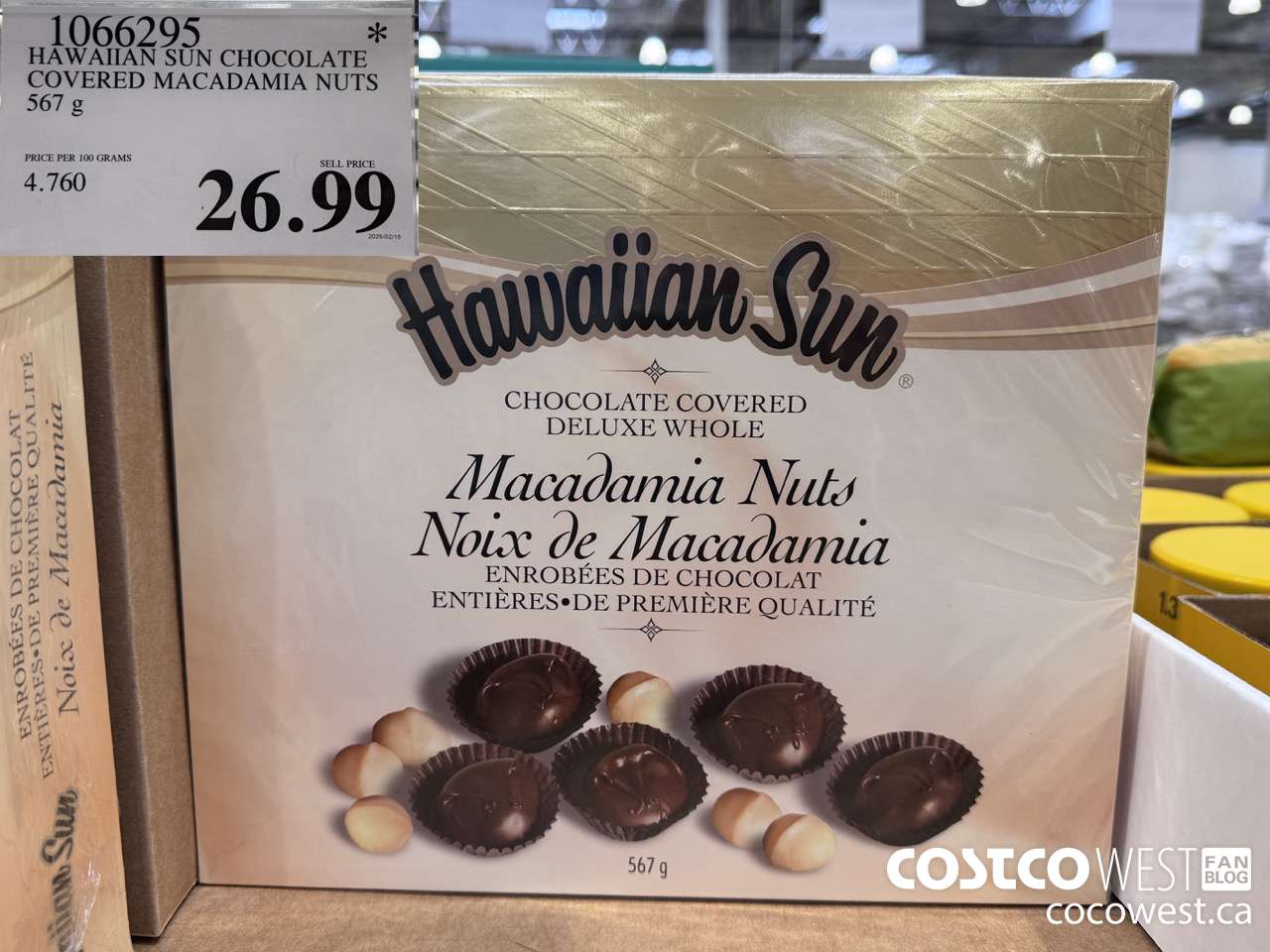 1066295 HAWAIIAN SUN CHOCOLATE COVERED MACADAMIA NUTS 567 g $26.99