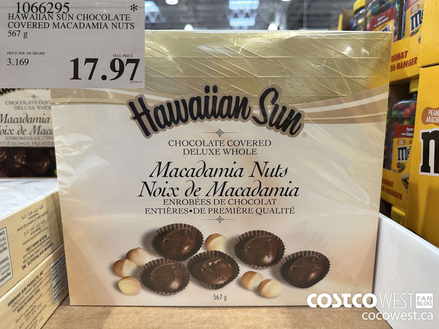 1066295 HAWAIIAN SUN CHOCOLATE COVERED MACADAMIA NUTS 567 g $17.97