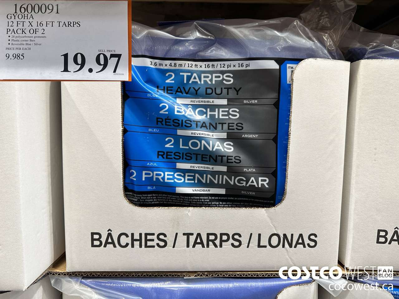 1600091 HEAVY DUTY REVERSIBLE TARPS (BROWN/SILVER) 12' X 16' 2-PACK $19.97