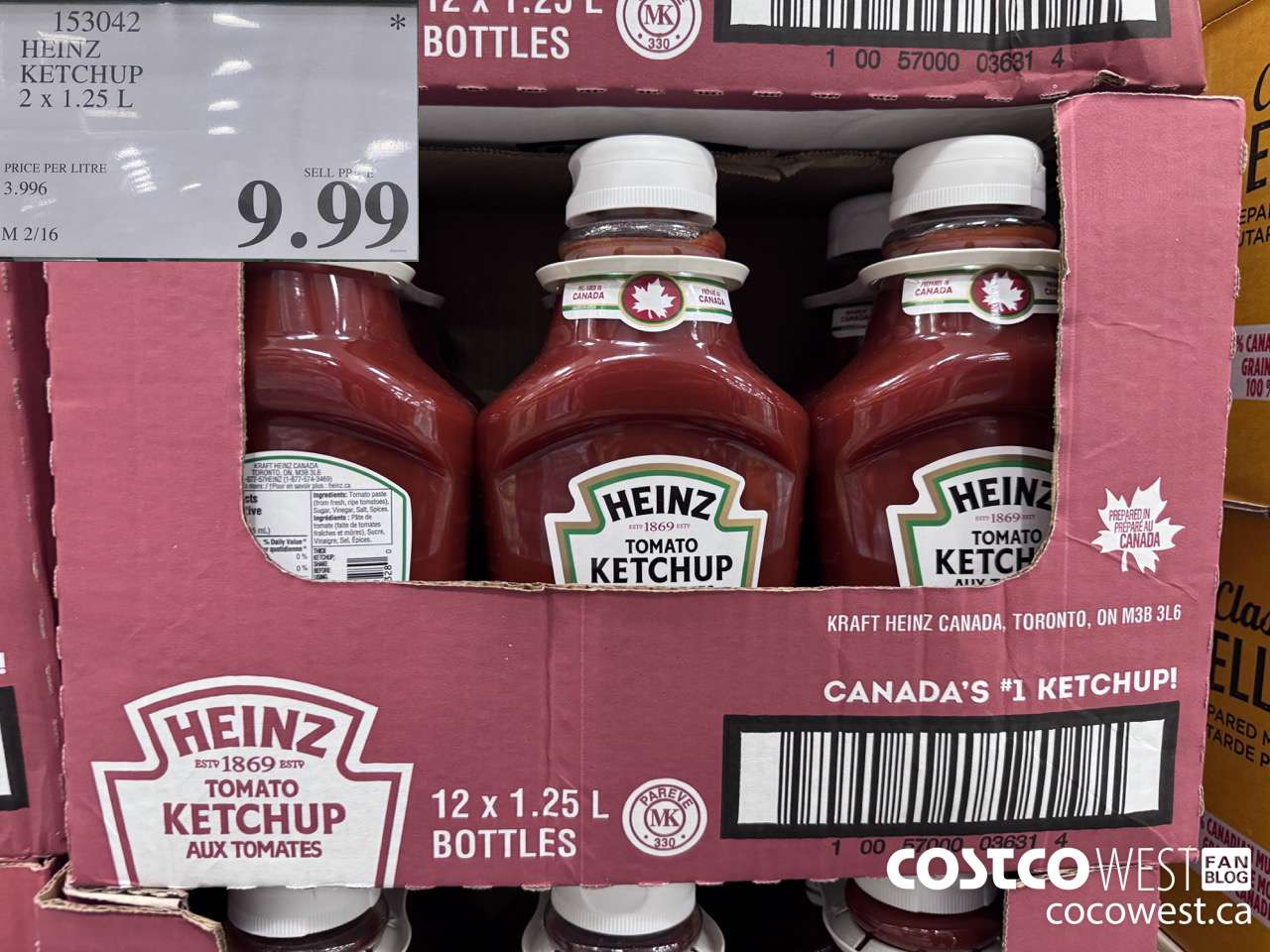 153042 HEINZ KETCHUP 2 x 1.25 L $9.99