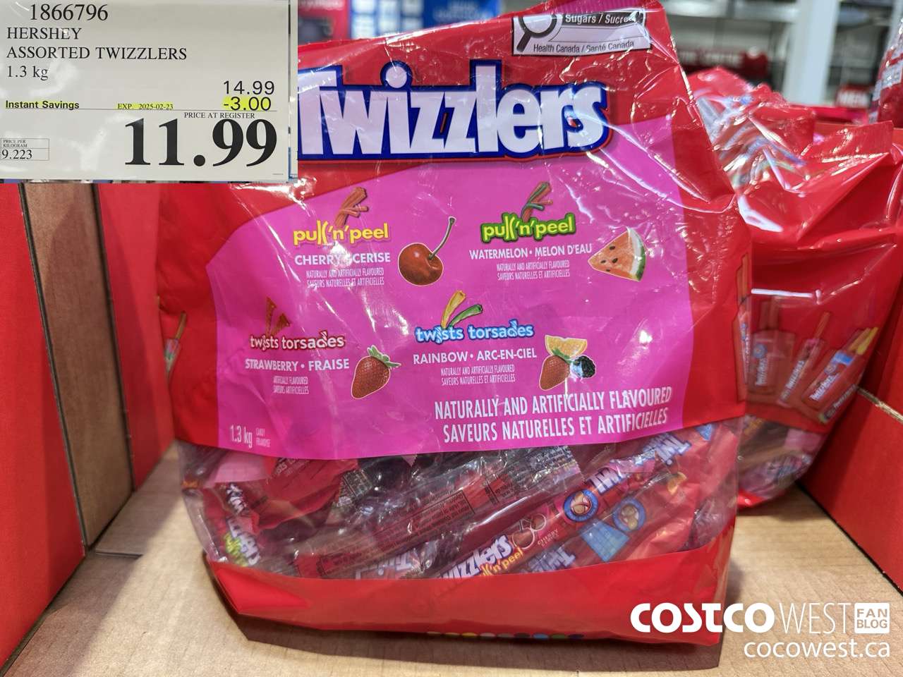 1866796 HERSHEY ASSORTED TWIZZLERS 1.3KG ($3.00 INSTANT SAVINGS EXPIRES ON 2025-02-23) $11.99