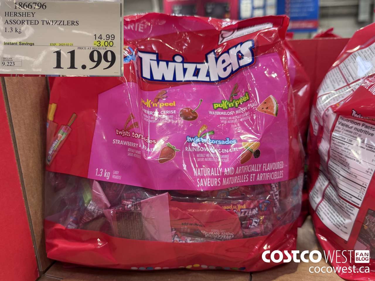1866796 HERSHEY ASSORTED TWIZZLERS 1.3KG ($3.00 INSTANT SAVINGS EXPIRES ON 2025-02-23) $11.99
