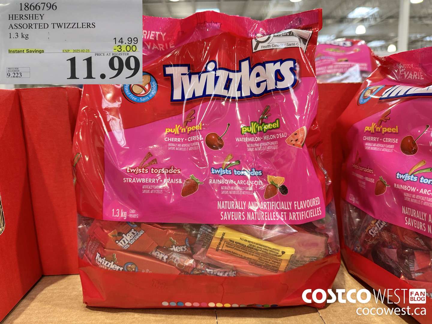 1866796 HERSHEY ASSORTED TWIZZLERS 1.3KG ($3.00 INSTANT SAVINGS EXPIRES ON 2025-02-23) $11.99