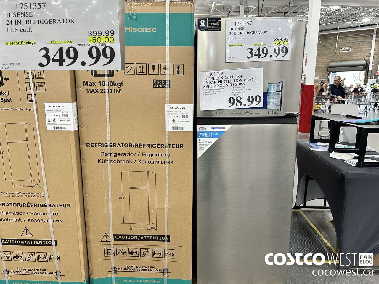 1751357 HISENSE 24 IN. REFRIGERATOR 11.5 CUFT ($50.00 INSTANT SAVINGS EXPIRES ON 2025-02-16) $349.99