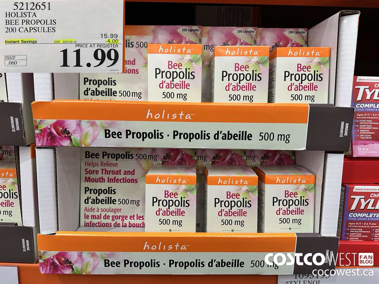 5212651 HOLISTA BEE PROPOLIS 200 CAPSULES ($4.00 INSTANT SAVINGS EXPIRES ON 2025-02-16) $11.99