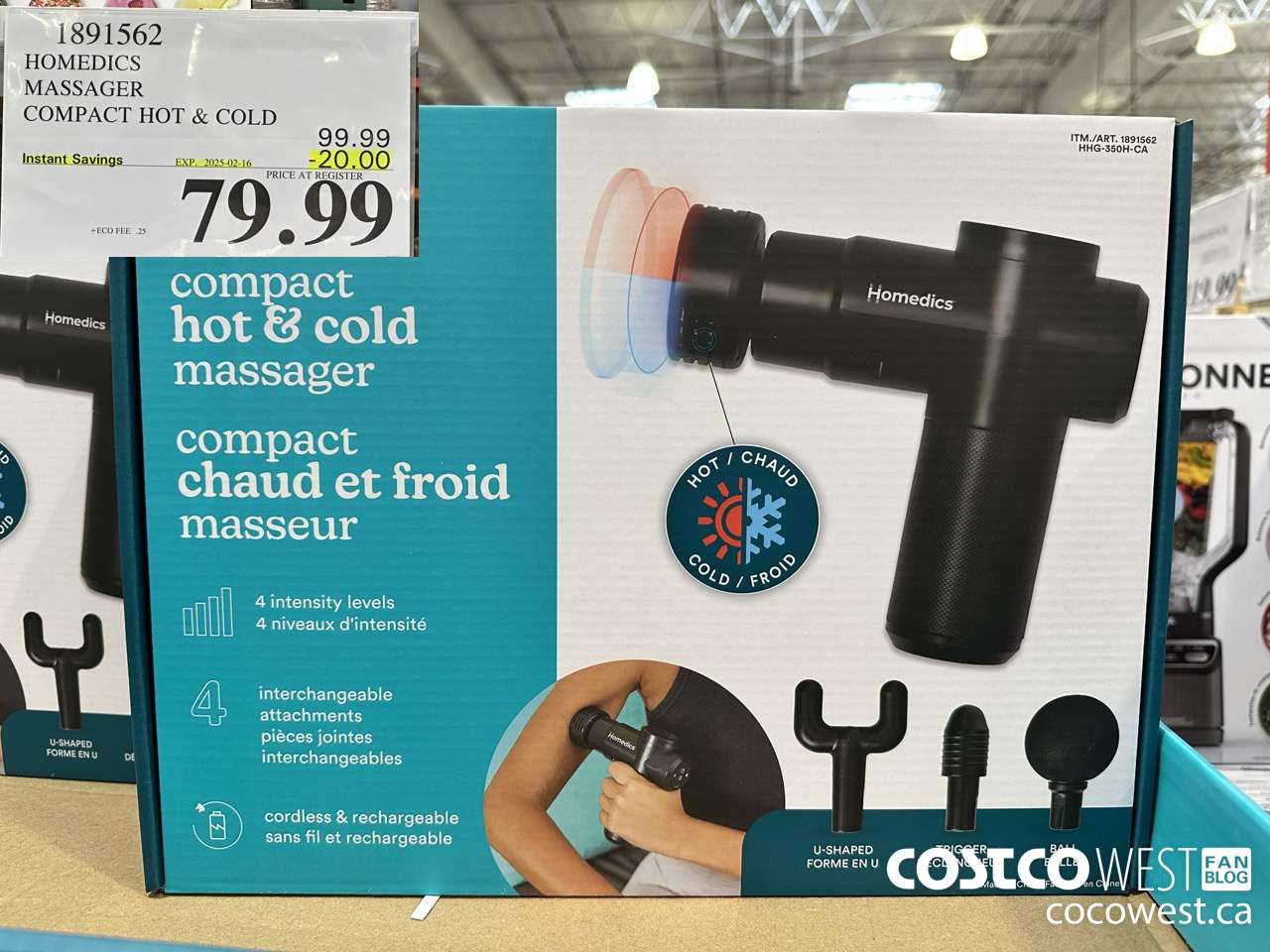 1891562 HOMEDICS HOT & COLD MASSAGER MODEL HHG-350H-CA ($20.00 INSTANT SAVINGS EXPIRES ON 2025-02-16) $79.99