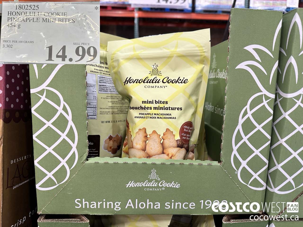 1802525 HONOLULU COOKIE PINEAPPLE MINI BITES 454 G $14.99