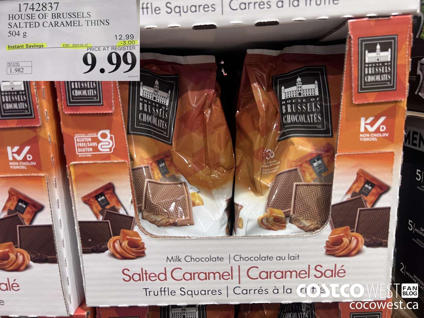 1742837 HOUSE OF BRUSSELS SALTED CARAMEL THINS 504 g ($3.00 INSTANT SAVINGS EXPIRES ON 2025-02-12) $9.99