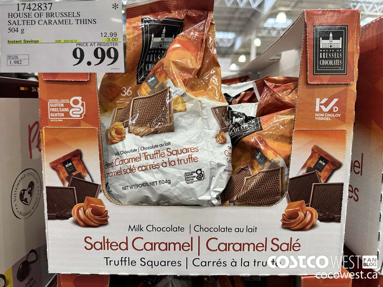 1742837 HOUSE OF BRUSSELS SALTED CARAMEL THINS 504 g ($3.00 INSTANT SAVINGS EXPIRES ON 2025-02-23) $9.99