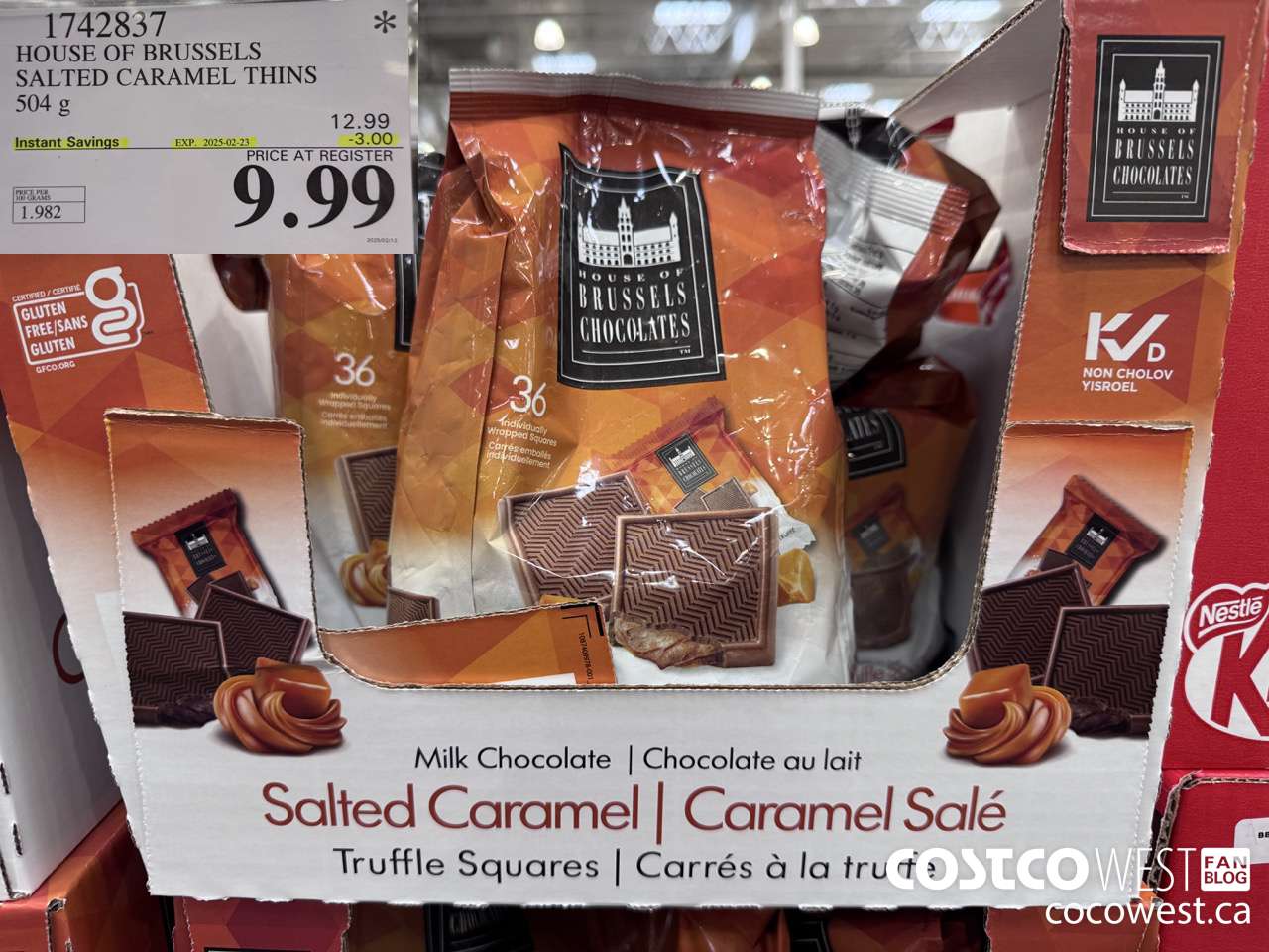 1742837 HOUSE OF BRUSSELS SALTED CARAMEL THINS 504 g ($3.00 INSTANT SAVINGS EXPIRES ON 2025-02-23) $9.99