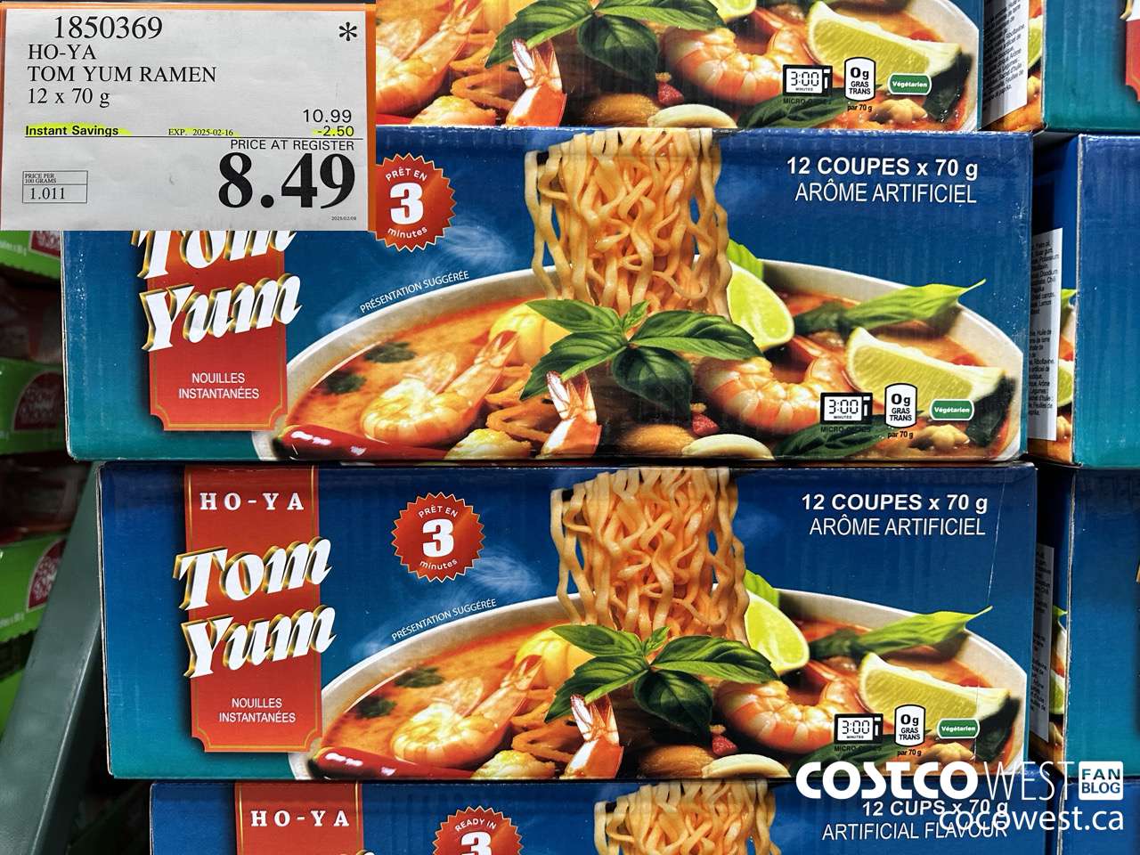 1850369 HO-YA TOM YUM RAMEN 12 X 70G ($2.50 INSTANT SAVINGS EXPIRES ON 2025-02-16) $8.49