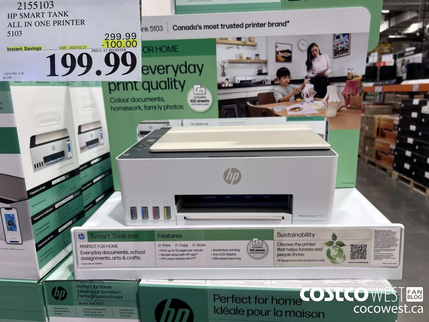 2155103 HP SMART TANK ALL IN ONE PRINTER 5103 ($100.00 INSTANT SAVINGS EXPIRES ON 2025-02-23) $199.99