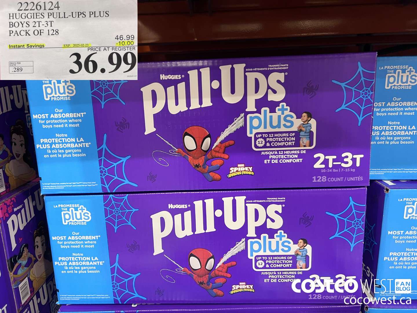 2226124 HUGGIES PULL-UPS PLUS BOYS 2T-3T PACK OF 128 ($10.00 INSTANT SAVINGS EXPIRES ON 2025-02-23) $36.99