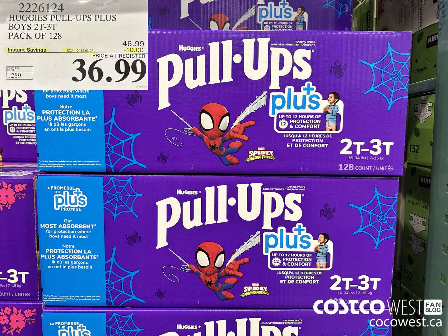 2226124 HUGGIES PULL-UPS PLUS BOYS 2T-3T PACK OF 128 ($10.00 INSTANT SAVINGS EXPIRES ON 2025-02-23) $36.99