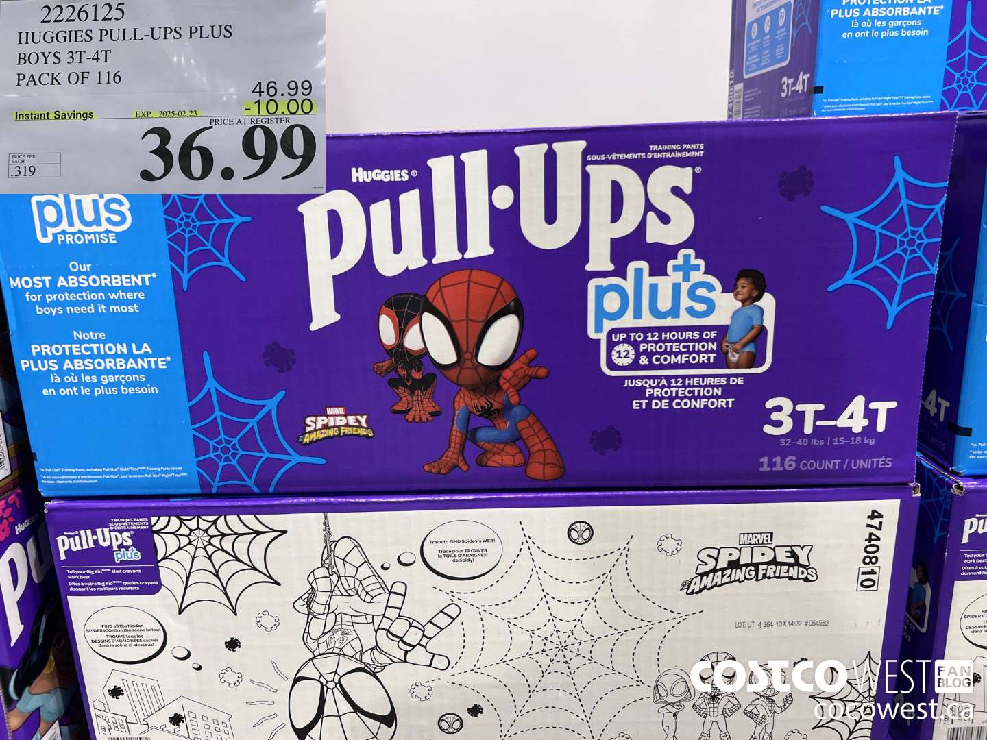 2226125 HUGGIES PULL-UPS PLUS BOYS 3T-4T PACK OF 116 ($10.00 INSTANT SAVINGS EXPIRES ON 2025-02-23) $36.99