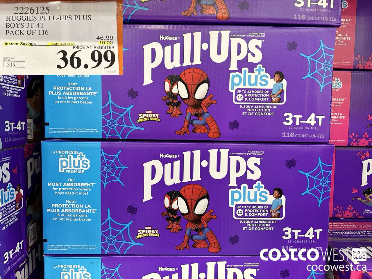 2226125 HUGGIES PULL-UPS PLUS BOYS 3T-4T PACK OF 116 ($10.00 INSTANT SAVINGS EXPIRES ON 2025-02-23) $36.99