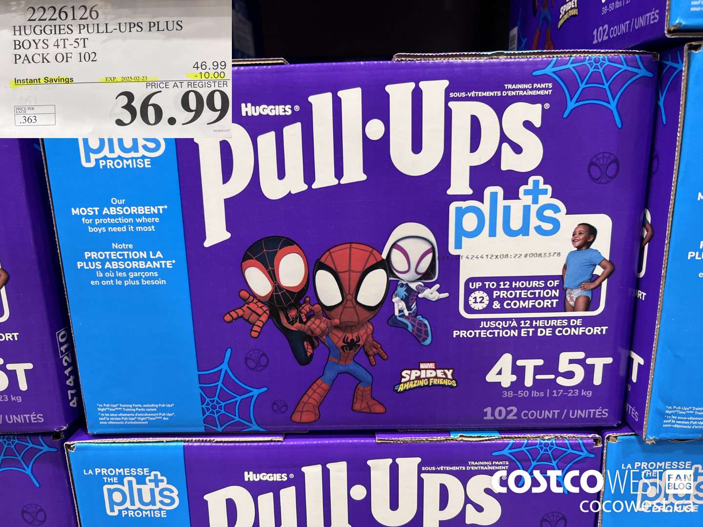 2226126 HUGGIES PULL-UPS PLUS BOYS 4T-5T PACK OF 102 ($10.00 INSTANT SAVINGS EXPIRES ON 2025-02-23) $36.99