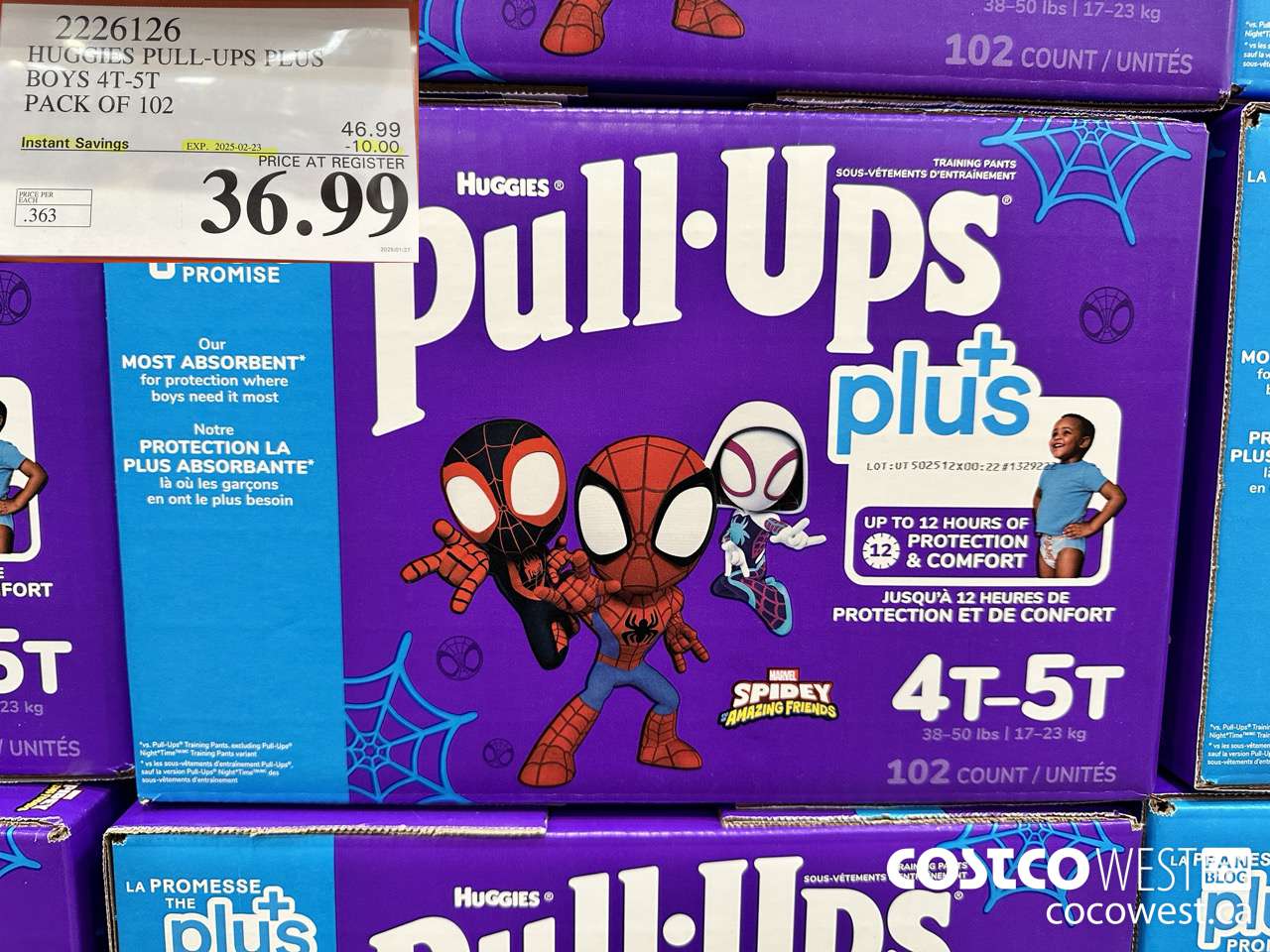 2226126 HUGGIES PULL-UPS PLUS BOYS 4T-5T PACK OF 102 ($10.00 INSTANT SAVINGS EXPIRES ON 2025-02-23) $36.99