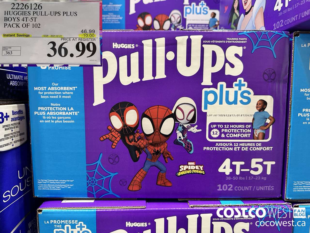 2226126 HUGGIES PULL-UPS PLUS BOYS 4T-5T PACK OF 102 ($10.00 INSTANT SAVINGS EXPIRES ON 2025-02-23) $36.99