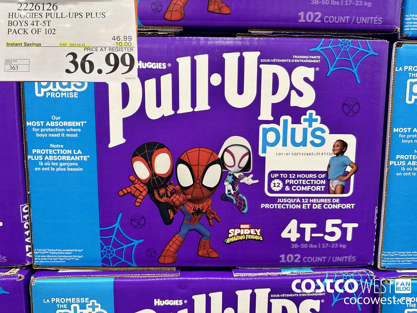 2226126 HUGGIES PULL-UPS PLUS BOYS 4T-5T PACK OF 102 ($10.00 INSTANT SAVINGS EXPIRES ON 2025-02-23) $36.99
