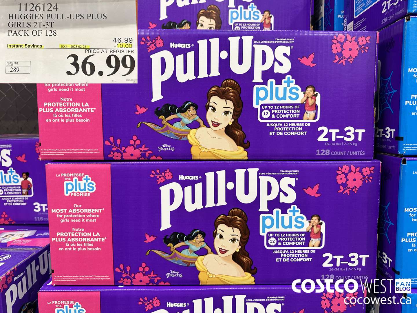 1126124 HUGGIES PULL-UPS PLUS GIRLS 2T-3T PACK OF 128 ($10.00 INSTANT SAVINGS EXPIRES ON 2025-02-23) $36.99