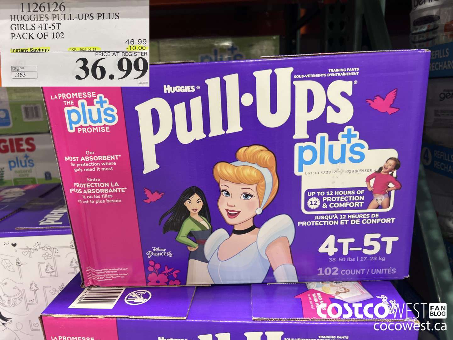 1126126 HUGGIES PULL-UPS PLUS GIRLS 4T-5T PACK OF 102 ($10.00 INSTANT SAVINGS EXPIRES ON 2025-02-23) $36.99