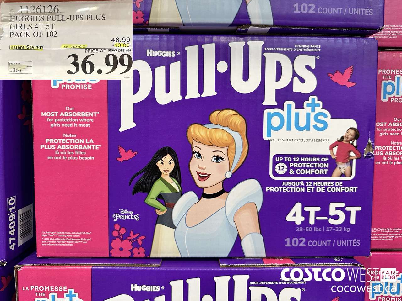 1126126 HUGGIES PULL-UPS PLUS GIRLS 4T-5T PACK OF 102 ($10.00 INSTANT SAVINGS EXPIRES ON 2025-02-23) $36.99