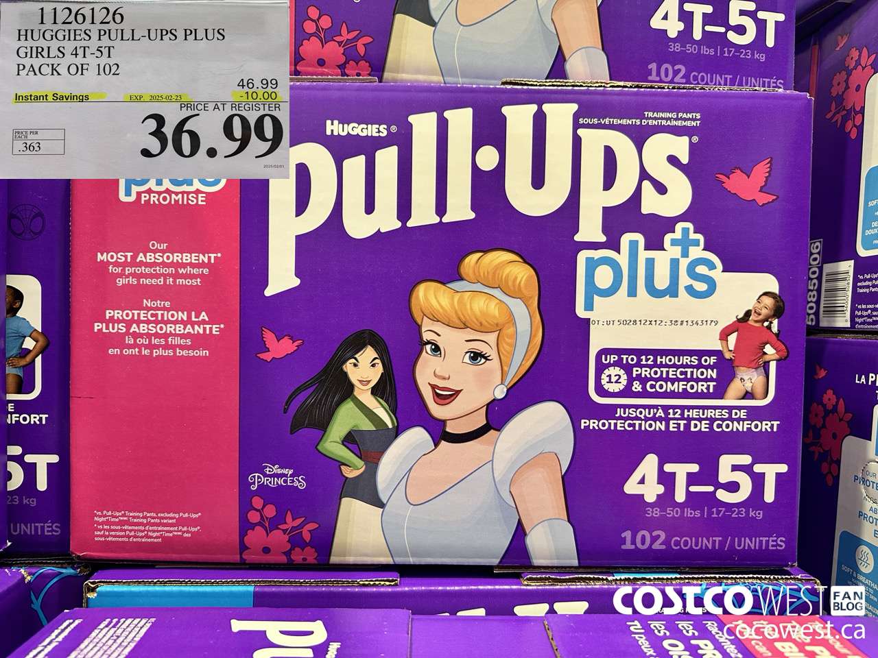 1126126 HUGGIES PULL-UPS PLUS GIRLS 4T-5T PACK OF 102 ($10.00 INSTANT SAVINGS EXPIRES ON 2025-02-23) $36.99