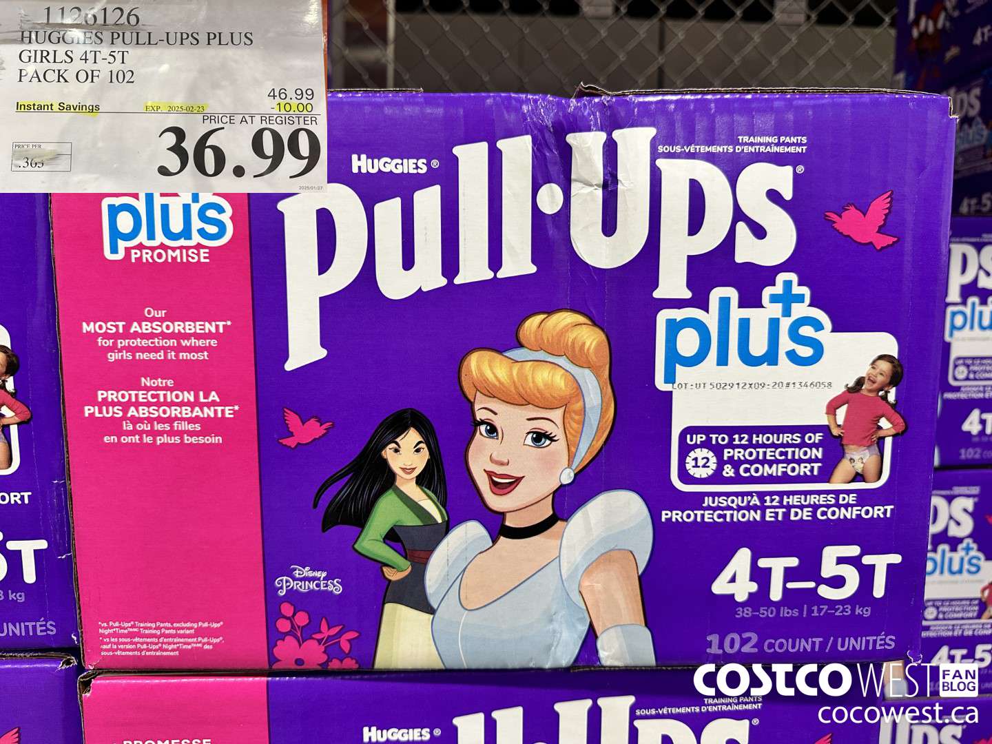 1126126 HUGGIES PULL-UPS PLUS GIRLS 4T-5T PACK OF 102 ($10.00 INSTANT SAVINGS EXPIRES ON 2025-02-23) $36.99