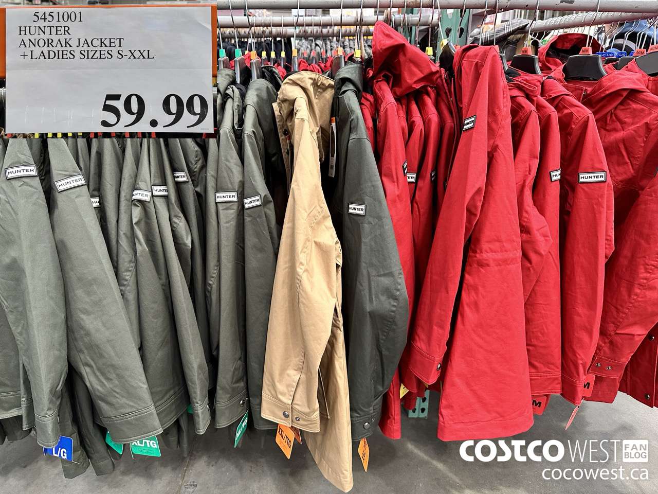 5451001 HUNTER ANORAK JACKET LADIES SIZES S-XXL $59.99