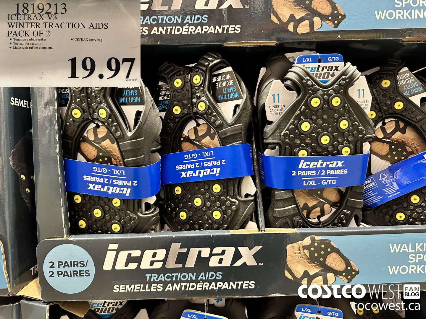 1819213 ICETRAX V3 WINTER TRACTION AIDS PACK OF 2 $19.97